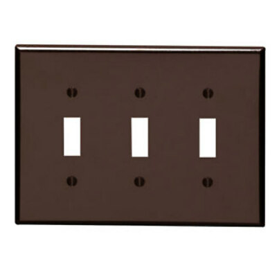 #ad Leviton BROWN 3 Gang Light Switch Wall Plate Cover 3 Switch TOGGLE NEW 85011 $5.55