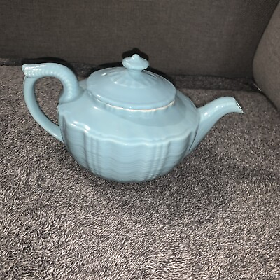 #ad Vintage Hall Teapot Price Blue Darby Pattern Victorian Style 6quot; $25.00