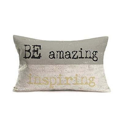 #ad Vintage Rustic Style Amazing Inspiring Saying Quote Pillow Covers Cotton Be $20.23