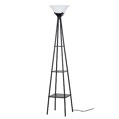 #ad #ad 69quot; Metal Etagere Floor Lamp Charcoal Finish $24.58