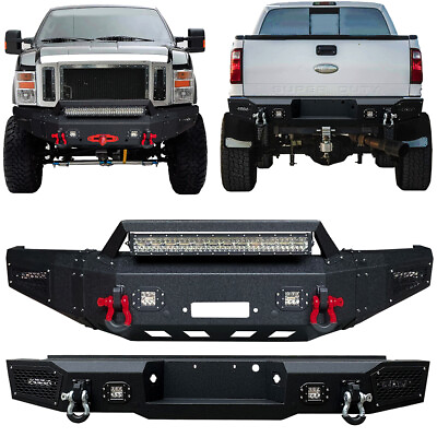 #ad For 2008 2009 2010 Ford F250 F350 Front or Rear Bumper w Winch Plate amp; LED Light $769.99