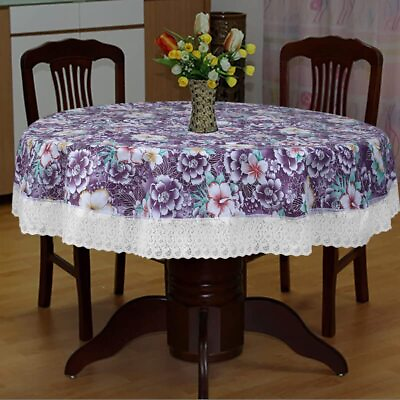 #ad PVC Plastic Flowered 4 Seater Round Shape Table Cover Size 60 Inches Round US $24.90