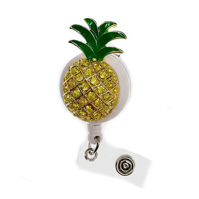 #ad Retractable Fruit Pineapple Badge Holder Reel for Student Healthcare Worker $9.80