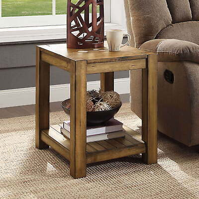 #ad Solid Wood End Table Rectangular Sofa Living Room Side Table Nightstand New $126.00