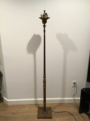 #ad Antique Vintage Herco Art Mfg Brass Floor Lamp 4 Light 63quot; Twist Pole 3 way $749.95