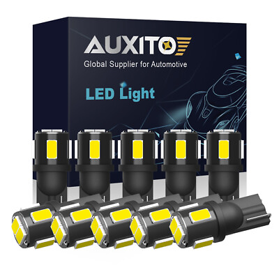 #ad 10X White AUXITO LED Map Interior Light License Bulb T10 2825 158 168 194 CANBUS $7.59
