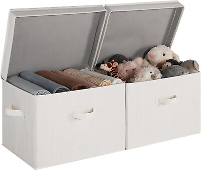 #ad StorageWorks Closet Storage Bin with Lids Decorative Storage Boxes with Handles $39.94
