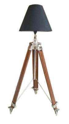 #ad Antique Floor Lamp Without Shade Vintage Wooden Tripod Stand Nautical Home Decor $140.99