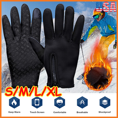 #ad Winter Warm Gloves Thermal Windproof Waterproof Touch Screen Mittens Men Women $7.25