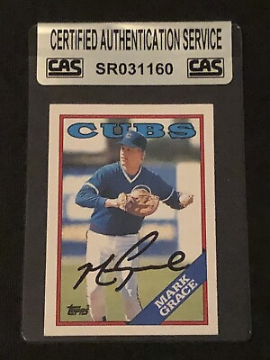 #ad MARK GRACE 1988 TOPPS TRADED RC SIGNED AUTOGRAPHED CARD #42T CUBS CAS CERTIFIED $79.65