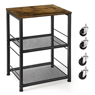 #ad OYEAL Night Stand Industrial End Table with Storage Shelf Farmhouse Sofa Side... $52.66