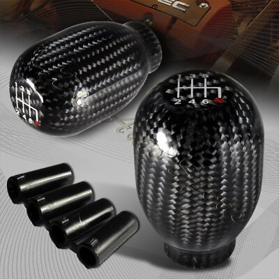 #ad Real Carbon Fiber Type R Manual Throw 6 Speed Gear Shift Shifter Knob Universal $22.99