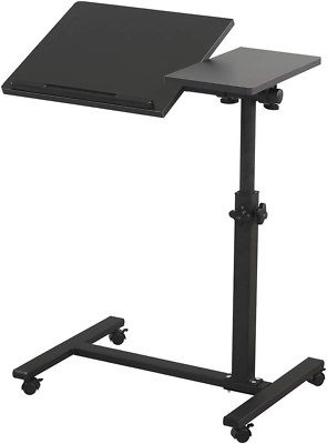 #ad Overbed Bedside Desk Mobile Rolling Laptop Stand Tilting Overbed Table with Whee $75.36