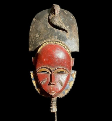 #ad African mask antiques tribal Face vintage Wood Original west Guro Gu Masks 8252 $115.10