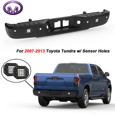 #ad 1X Black Rear Bumper Step Pad w LED For 2007 13 Toyota Tundra SR5 w Sensor Hole $315.79