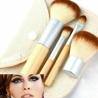 #ad 4 Pcs Pro Kabuki Makeup Brushes Set Foundation Powder Eyeshadow Blending Brush $6.69