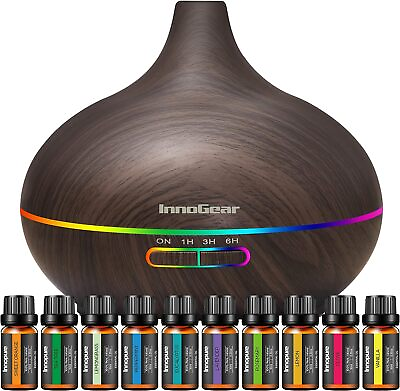 #ad Aromatherapy Diffuser amp; 10 Essential Oils Set 400ml Diffuser Ultrasonic Diffus $75.00