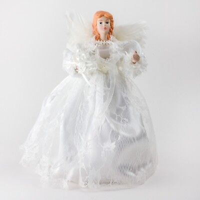#ad Kurt S. Adler 9quot; UL 10 Light White Dress Angel Treetop UL2108 $24.99