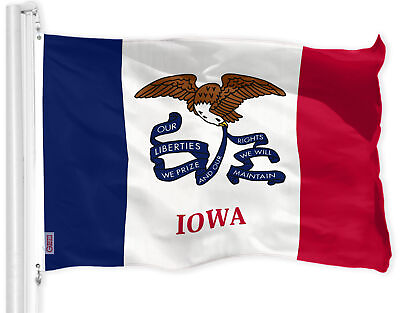 #ad Iowa IA State Flag 3x5 FT Printed 150D Polyester Hawkeye State By G128 $12.99
