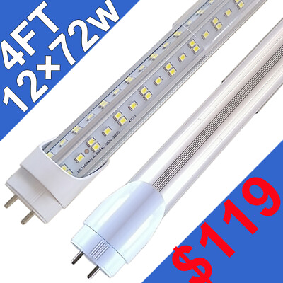 #ad 12 Pack T8 LED 4FT Tube Light Bulbs Ballast Bypass Fluorescent 6500K Daylight $119.37