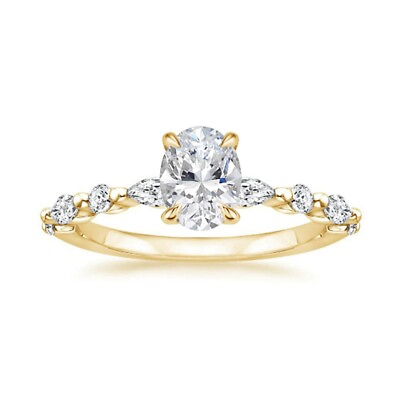 #ad Real Diamond Engagement Ring Solitaire GIA IGI 0.70 Carat Oval 18k Yellow Gold $1708.47