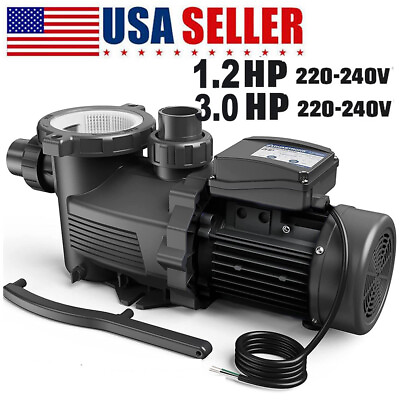 #ad 1.2 3.0HP High Flo Pump High Speed Pool Pump Inground 220 240V 1.5 2quot; Fitting $266.99