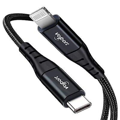 #ad USB C to Lightning Cable 3ft MFi Certified Black 1m Braided Fast Charging ... $32.10