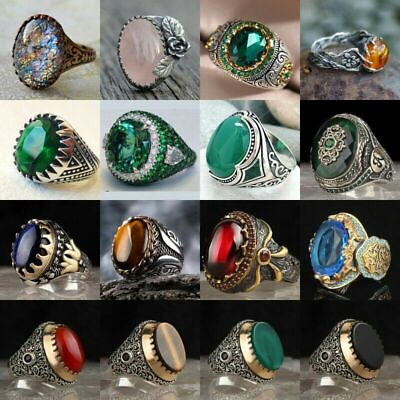 #ad Fashion Women 925 Silver Rings Oval Cut Cubic Zircon Gemstone Party Jewelry Gift C $3.71