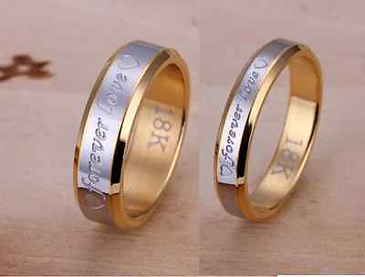 #ad High quality steel with 18k gold plated quot;Forever lovequot; Promise love Couple rings $15.99
