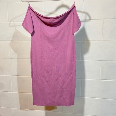 #ad Bar III Women#x27;s Cap Sleeve Ribbed Sweater Mini Dress in Lilac Size Large NWOT $35.00
