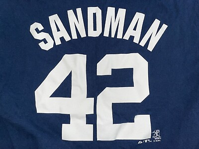 #ad Majestic NY Yankees Mariano Rivera Enter Sandman T Shirt Vintage Modell#x27;s Rare $89.99