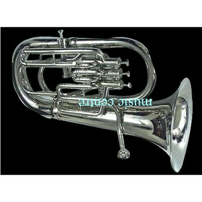 #ad EUPHONIUM 4 VALVE HORN IN CHROME OF PURE BRASS METAL CUSHION CASE FREE SHIP $339.00