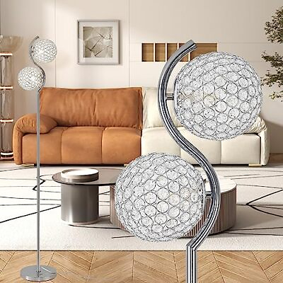 #ad #ad Crystal Floor Lamp Elegant Standing Lamp Modern Floor Lamp Chrome Chrome 02 $109.18