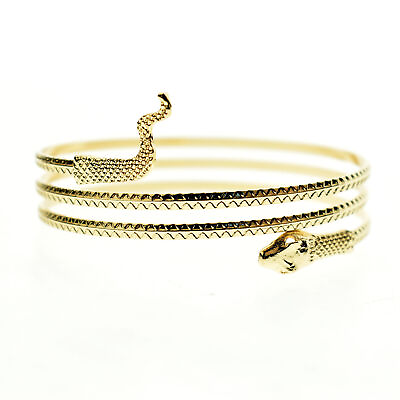 #ad New Gold Bracelet Bangle Women#x27;s Snake Arm Wrap Adjustable w Gift Pkg $17.94