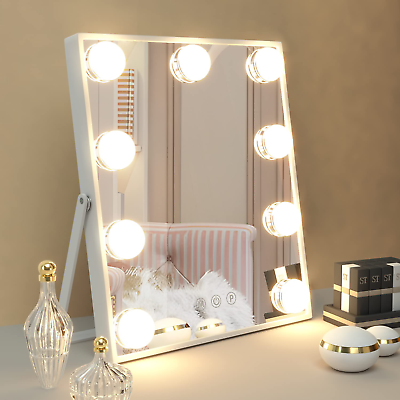 #ad 9 LED Bulbs Hollywood Vanity Mirror with Lights Hollywood Makeup Mirror Small $29.88