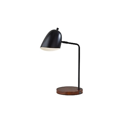 #ad Simplee Adesso Jude Desk Lamp 19.5quot; Black Metal Walnut SL4918 01 $75.32