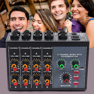 #ad Echo Effect Portable 8 Channels Sound Desk Audio Mixer Microphone Mixing Console $35.00