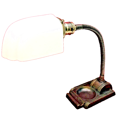 #ad Vintage Art Deco Gooseneck GEM NY Desk Lamp Milk Glass Shade amp; Metal Shade NICE $95.00