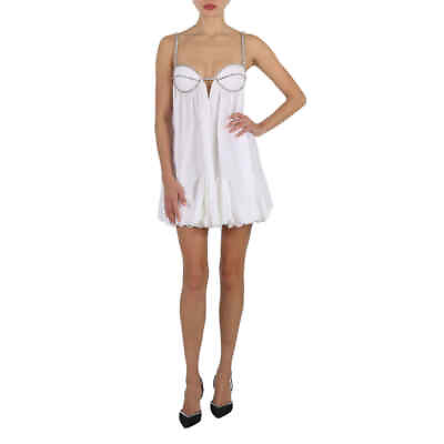 #ad Area Ladies White Cotton Poplin Scallop Mini Dress Size 4 $645.83