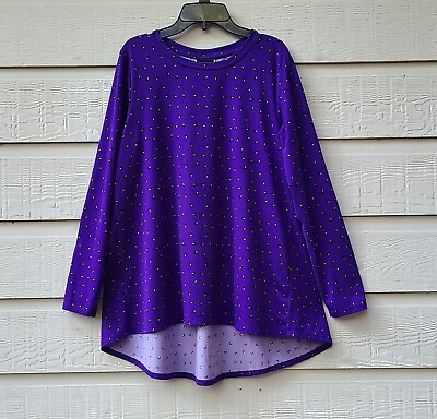 #ad Bobeau Women#x27;s Top Tunic Blouse Long Sleeves Purple Size M $14.89