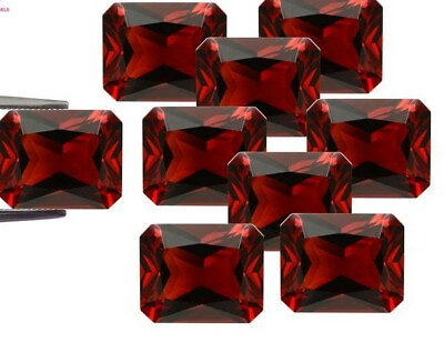 #ad 50 pcs 100% Natural Garnet 6x4mm Octagon Faceted Calibrated Size loose Gemstone $351.78