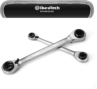 #ad DURATCH 4 in 1 Reversible Ratcheting Box Wrench Set SAE 2 Piece 5 16 3 8 amp; $39.84