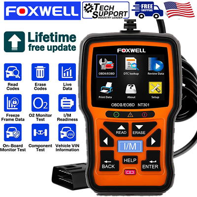 #ad Foxwell NT301 OBD2 Scanner Code Reader OBD II Check Engine Car Diagnostic Tool $58.55
