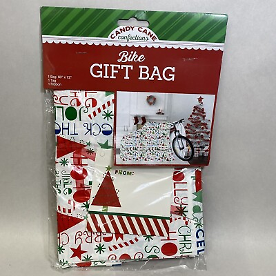#ad Jumbo 72quot;x60quot; White Gift Bag With Cards And Tags Giant Bike Bag Christmas $6.49
