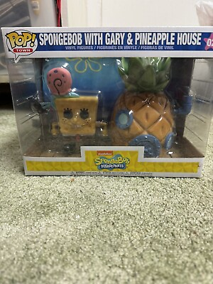 #ad 02 SpongeBob SquarePants SpongeBob With Gary and Pineapple House $55.00