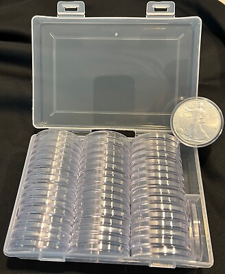 #ad #ad 50 DIRECT FIT AIRTIGHT 40.6MM AMERICAN SILVER EAGLE 1 OZ COIN HOLDERS CAPSULES $17.49