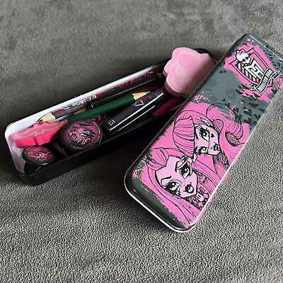 #ad Monster High Metal Pencil Case Accessories Pen Eraser Pencil Sharpener Rare $18.35