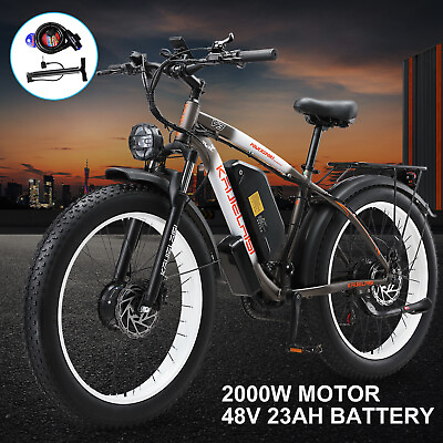 #ad 26quot; Ebike 2000W 48V 23ah Electric Bike Mountain Bicycle Fat Tire 35MPH Grey $1100.00