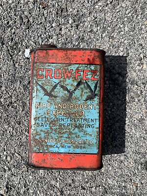 #ad #ad antique can Crow fez Can 1930’s Vintage Can Oil Can $150.00