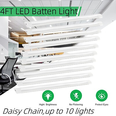 #ad LED Wraparound Flushmount Light 4ftLED Shop Light for Garage 4840 Lumens 5500K $100.28